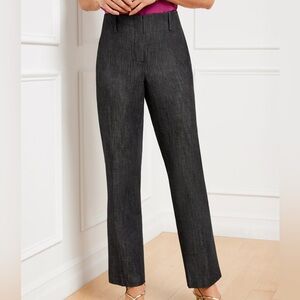 Talbots Southampton Charcoal Denim Straight Leg Full Length Pant 6P NWT
